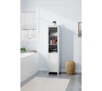 H&O Direct Bathroom Tall Freestanding Cabinet with Door in White H&O Direct White