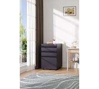 H&O Direct Black Mobile Filing Cabinet 3 Drawer Storage Unit H&O Direct Black