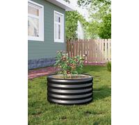 H&O Direct Black Round Galvanized Steel Plant Raised Garden Bed H&O Direct Black