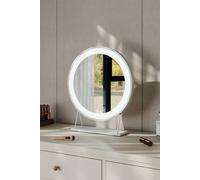 H&o Direct Circular Adjustable Makeup Mirror With Led Light In White White