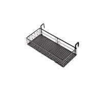 H&O Direct Fashion Hanging Railing Planter Open Structure Flower Pot Holder in Black H&O Direct Black