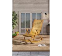 H&O Direct Foldable Bamboo Recliner Lounge Rocking Chair in Natural H&O Direct Natural