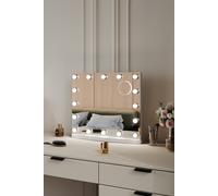 H&O Direct Hollywood LED Lighted Cosmetic Mirror in White