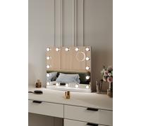 H&O Direct Hollywood LED Lighted Cosmetic Mirror in White H&O Direct White