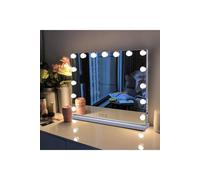 H&o Direct Hollywood Makeup Lighted Mirror Rectangle Cosmetic Mirror In White White