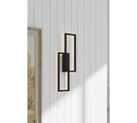 H&O Direct Industrial Rectangular Wall Light in Black H&O Direct Black