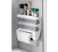 H&O Direct Kitchen Cling Foil Wrap Dispenser with Cutter, Roller Holder in Grey H&O Direct Grey