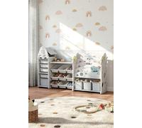 H&O Direct Large Plastic Storage Organizer & Bookshelf Combination in White H&O Direct White