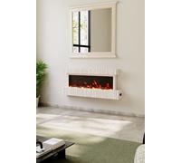 H&O Direct LED Wall Mounted Electric Fireplace with Remote Control in White H&O Direct White