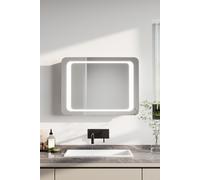 H&O Direct LED Wall Mounted Steam Free Illuminated Bathroom Mirror in Silver H&O Direct Silver