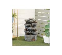 H&O Direct LED Water Feature Electric Fountain Garden Decor in Natural H&O Direct Natural