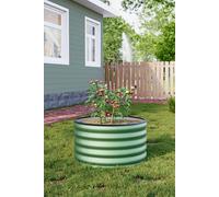 H&O Direct Light Green Round Galvanized Steel Plant Raised Garden Bed H&O Direct Light Green