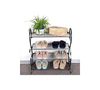 H&O Direct Metal 4 Tier S-Shape Shoe Rack in Black H&O Direct Black
