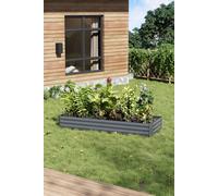 H&O Direct Metal Outdoor Rectangular Raised Garden Bed in Grey H&O Direct Grey