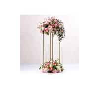 H&O Direct Metal Rectangular Flower Stand Pedestal Wedding Party Ornament in Gold | Size: Small H&O Direct Gold Small