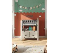 H&O Direct Mobile Baby Diaper Changing Table with 4 Drawers & Storage Shelf in Grey H&O Direct Grey