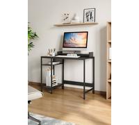 H&O Direct Office Desk with Ergonomic Monitor Stand & Open Shelves in Black H&O Direct Black