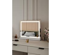 H&o Direct Rectangle Hollywood Lighted Led Makeup Mirror In White White