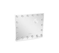 H&O Direct Rectangle LED Light Metal Makeup Mirror in White H&O Direct White