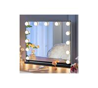 H&o Direct Rectangle Led Makeup Vanity Mirror In Black Black