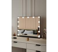 H&o Direct Rectangle Led Makeup Vanity Mirror In Black Black One Size