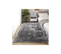 H&O Direct Rectangular Wool-like Indoor Decorative Rug in Grey | Size: 60 cm x 120 cm H&O Direct Grey 60 cm x 120 cm