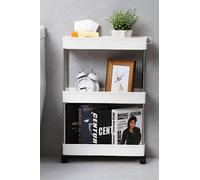 H&O Direct Slim White Standing 3-Tier Corner Storage Rack Shelf Plastic for Kitchen Bathroom H&O Direct White
