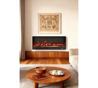 H&O Direct Wall-Mounted Recessed Electric Fireplace with Remote in Black H&O Direct Black