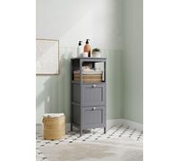 H&O Direct Wooden Compact Bathroom Cabinet with Drawers in Grey H&O Direct Grey