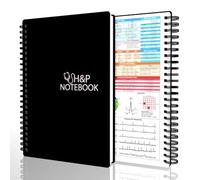 H&P Notebook - Medical History and Physical Notebook for Medical Professionals and Students, Inclusive Medical Terminology, Fits in White Coat, 100gsm Thick Paper, A5(5.9 x 8.6 inches) (Black)