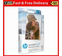 H P Zink 2 x 3 in Sticky Back Sprocket Photo Paper - 20 Sheets (1AH01A)