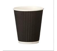 H-Pack Black Strong Ripple Hot Drink Paper Cups. (8oz) (Box of 500)