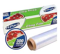 H-Pack Cling Film 300 Metres x 450 mm PVC Strong Extra Big Catering All Purpose Food Storage Tear Resistant