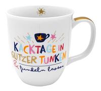 H:)PPY life Mug with Motif Sparkle Letting | Coffee Cup, Porcelain, 40 cl | Mug with Saying, Gift | 47375