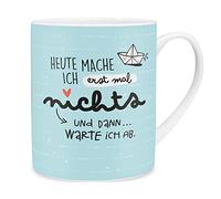 H:)PPY life XL Mug Motif Heute | Large Porcelain Mug Jumbo Mug 60 cl Mug with Saying | Gift, Boyfriend, Girlfriend | 46253