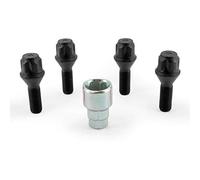 H & R B1252801KEY4 Rim Lock - Set of 4 Cone 60 Degrees - M12 x 1.5 x 28 mm, Black