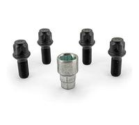 H & R B1452703KEY4 Rim Lock - Set of 4 Ball R13, M14 x 1.5 x 27 mm Black
