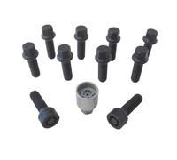 H&R Wheel bolt Set Round-Head R14 M14x1.50 - Length 31mm - Black - 10 pcs - incl. wheel-locks