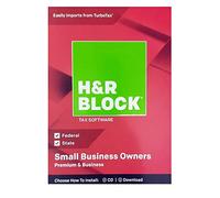 H&R Block Premium & Business 2018 Federal + State Tax Software for Small Business Owners (Windows Vista, 7, 8.1, 10)