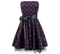 H&R London Big Purple Dots Mini Dress black pink 3XL