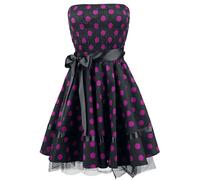 H&R London Big Purple Dots Mini Dress black pink L