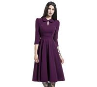 H&R London Glamorous Velvet Tea Dress Midi Dress lilac XXL