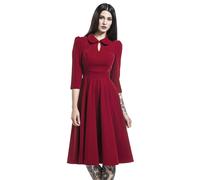 H&R London Glamorous Velvet Tea Dress Midi Dress red XXL