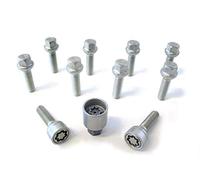 H&R Wheel bolt Set Round-Head R12 M12x1.50 - Length 50mm - 10 pcs. (e.g. compatible with Mercedes) - incl. wheel-locks
