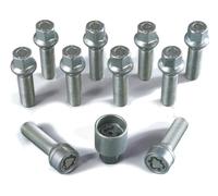 H&R Wheel bolt Set Round-Head R14 M14x1.50 - Length 28mm - 10 pcs - incl. wheel-locks