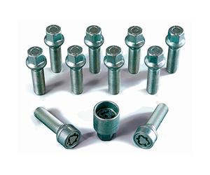 H&R Wheel bolt Set Round-Head R14 M14x1.50 - Length 57mm - 10 pcs - incl. wheel-locks