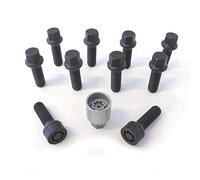 H&R Wheel bolt Set Round-Head R14 M14x1.50 - Length 65mm - Black - 10 pcs - incl. wheel-locks