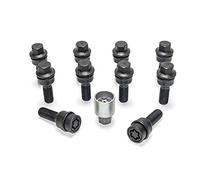 H&R Wheel bolt Set Round-Head with movable cone R14 M14x1.50 - Length 30mm - Black - 10 pcs. (e.g. compatible with Audi Q3, Q5) - incl. wheel-locks