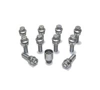 H&R Wheel bolt Set Round-Head with movable cone R14 M14x1.50 - Length 35mm - 10 pcs. (e.g. compatible with Audi Q3, Q5) - incl. wheel-locks