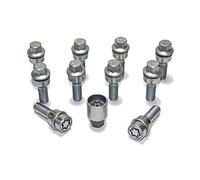 H&R Wheel bolt Set Round-Head with movable cone R14 M14x1.50 - Length 38mm - 10 pcs. (e.g. compatible with Audi Q3, Q5) - incl. wheel-locks